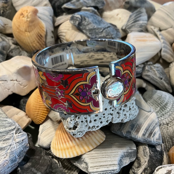 NWT$168 Johnny Was Saba Hinged Bracelet Silver Tone - Picture 3 of 7